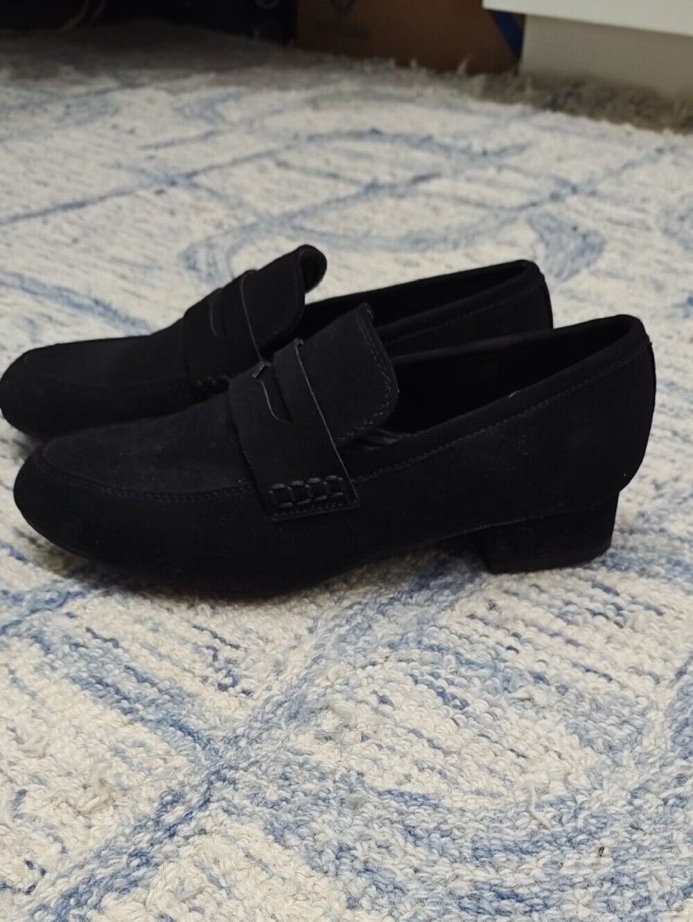 Black Rivet Women's Janelle Black Suede Penny Loafers - Classic Slip-On Style - Picture 3 of 7